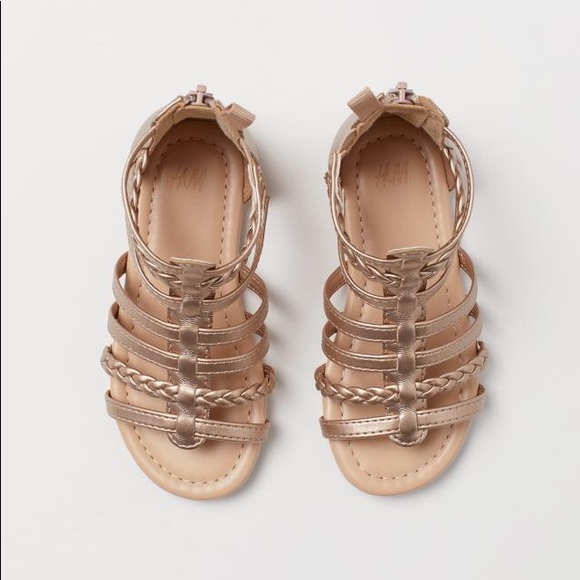 h&m rose gold sandals